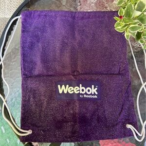 Reebok | weebok purple corduroy with glitter small backpack style bag